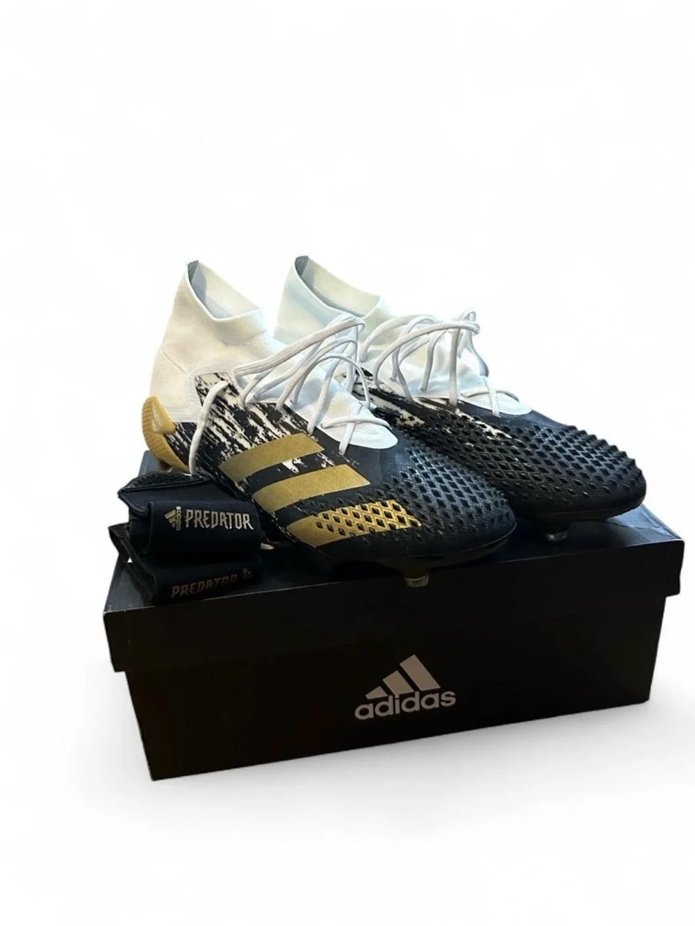 adidas Predator Men's Soccer Cleats - Black, White & Gold Accents